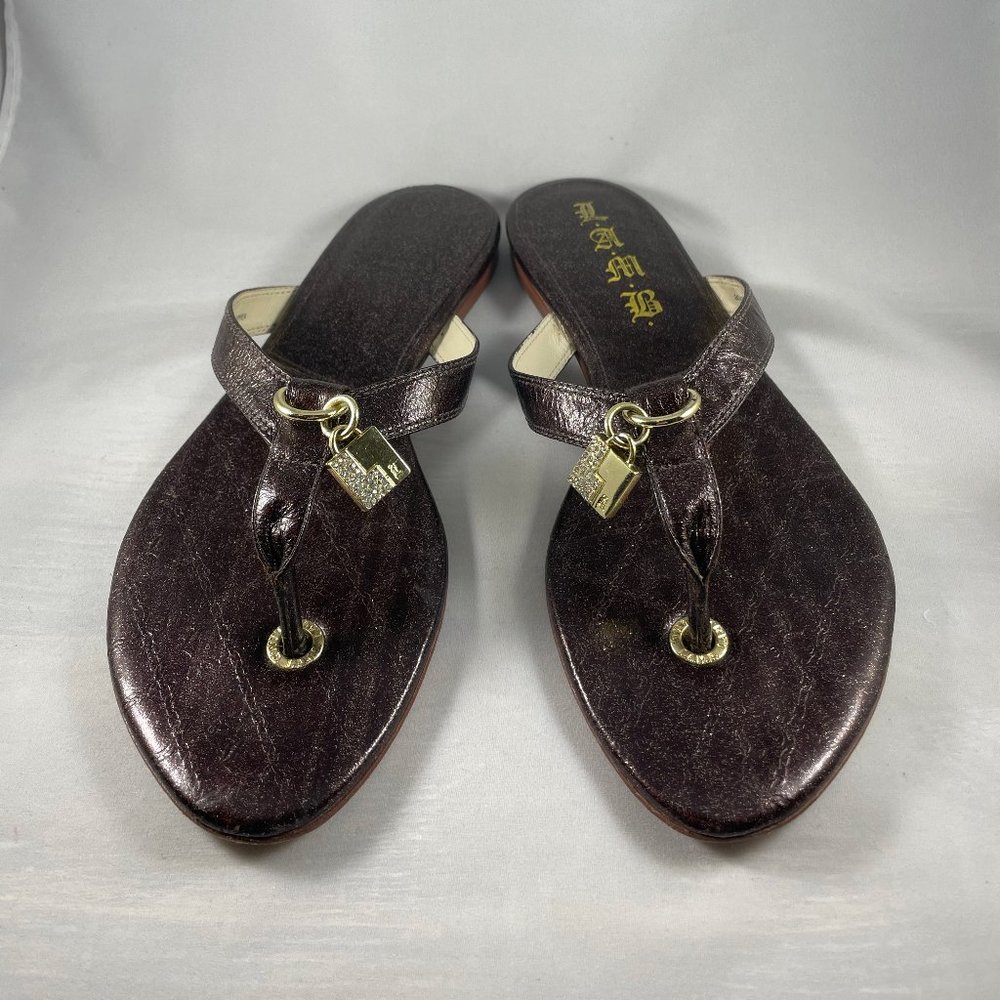 L.A.M.B. By Gwen Stefani Thong Sandals BROWN 7.5